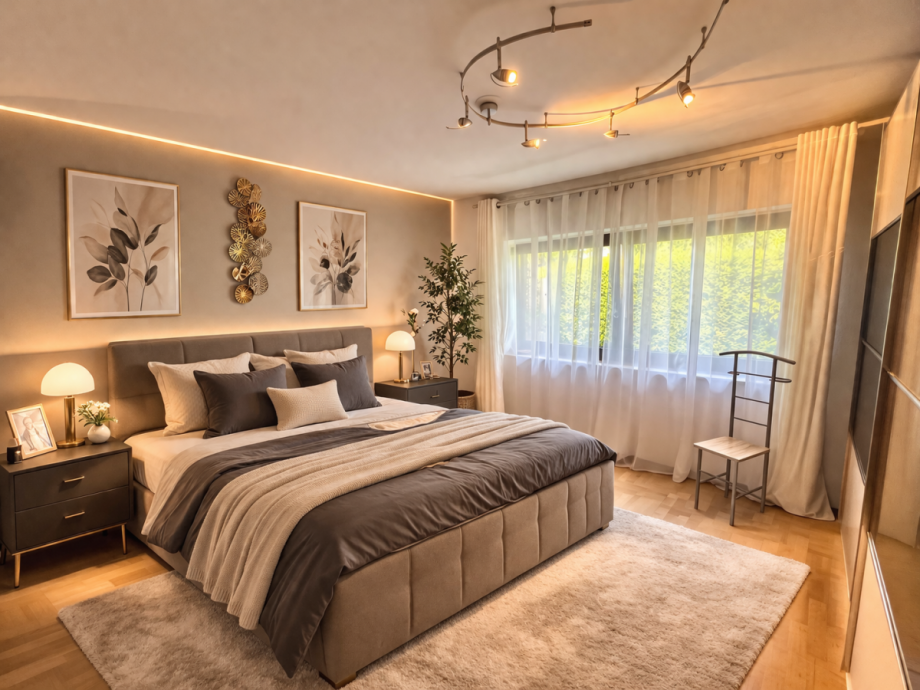 KI optimiertes Schlafzimmer Zweifamilienhaus Bergheim