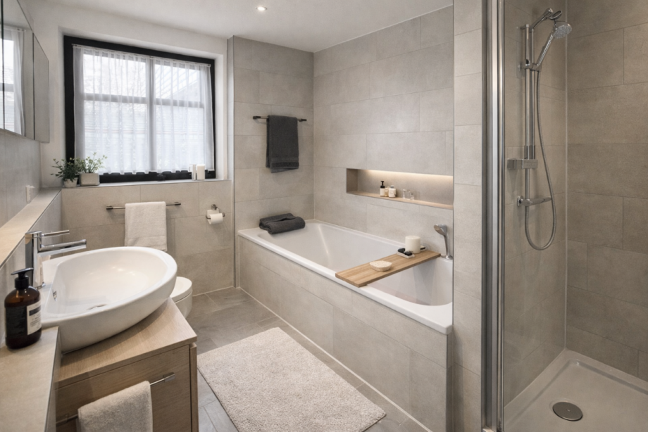 KI optimiertes Bad Zweifamilienhaus Bergheim